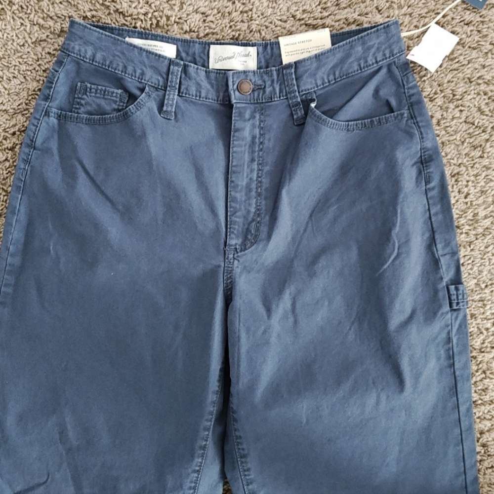 New Women Cargo Straight Leg Pants Size 8 Navy Universal Thread High Rise Vintag - Picture 3 of 9